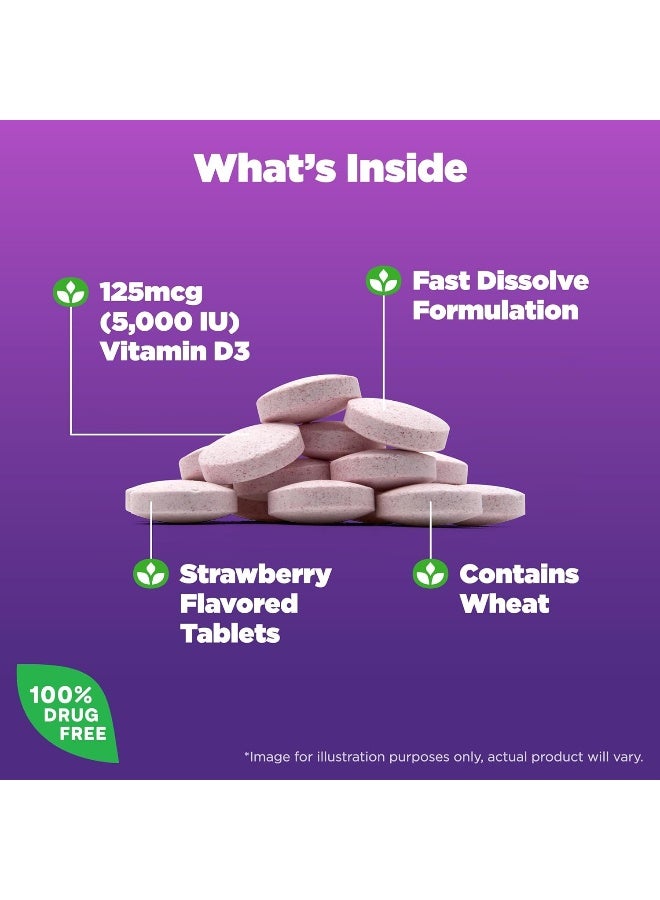 Natrol Bone & Joint Health, Vitamin D3, 5000 IU - 90 Tablets Packaging May Vary - Image 3